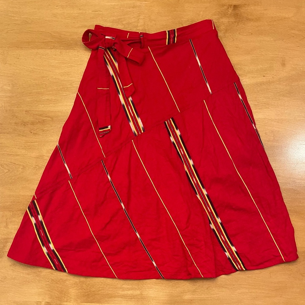 Vintage ‘80s batik-canvas wrap-skirt by EVERYWARE